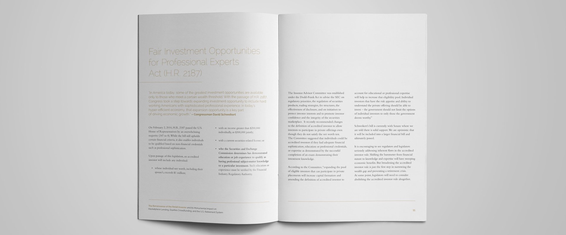 Typographic whitepaper spread using large lettering for titles along with complimentary fonts and colours.